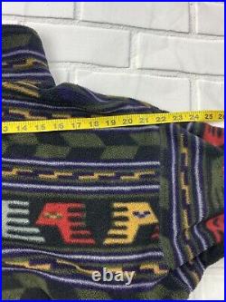 Patagonia Vintage Mens Medium M Fleece Tribal Aztec Full Zip Collar Synchilla