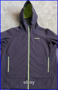 Patagonia Windbloc Softshell Hooded Jacket Polartec Fleece Lined Full Zip Large