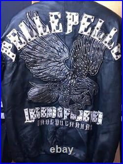 Pelle Pelle Jacket Black & White Size 52, 2xl Blinged Out Eagle Legends Forever