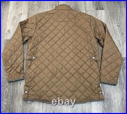 Peter Millar Quilted Jacket Mens Large Full Double Zip Gray Brown Pockets Snaps