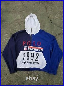 Polo Ralph Lauren 1992 Stadium Plates Pullover Jacket Size Large OG NOT RETRO