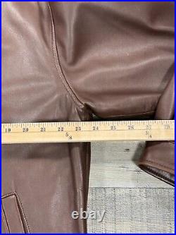 Polo Ralph Lauren Jacket Mens Medium Brown Leather Full Zip Casual Coat