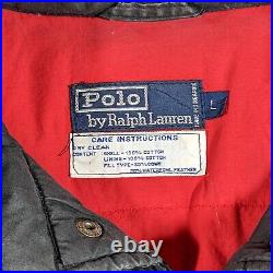 Polo Ralph Lauren L Oil Waxed Canvas Fireman Clasp Down Puffer Jacket