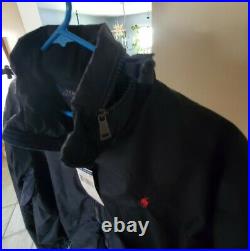 Polo Ralph Lauren Men's Navy Blue Nylon Hooded Windbreaker Jacket Size L NWT