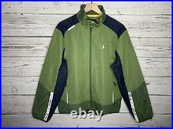 Polo Ralph Lauren Mens Green Reflective Full Zip Windbreaker Jacket Medium NWT