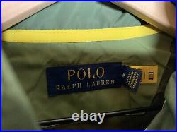 Polo Ralph Lauren Mens Green Reflective Full Zip Windbreaker Jacket Medium NWT