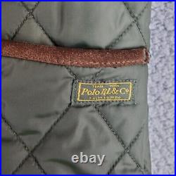 Polo Ralph Lauren Mens Quilted Hunting Shooting Field Coat Size Medium Green