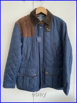Polo Ralph Lauren Quilted Suede English Corduroy Field Jacket Coat Mens Large L