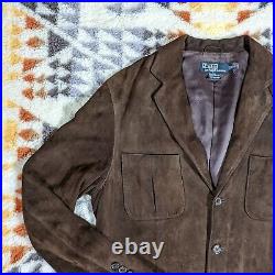 Polo Ralph Lauren S/M Suede/Leather RRL Military Officer Hunting Blazer Jacket