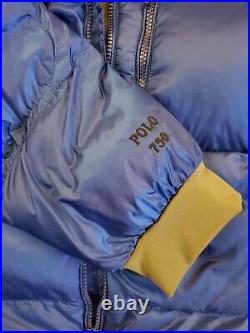 Polo Ralph Lauren Sportsman Down Fill 750 Mens Large Blue Camo Puffer Coat NEW
