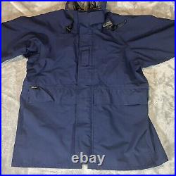 Propper Jacket Blue Gore Tex Foul Weather Parka 2 Coat Liner Made USA Hooded S