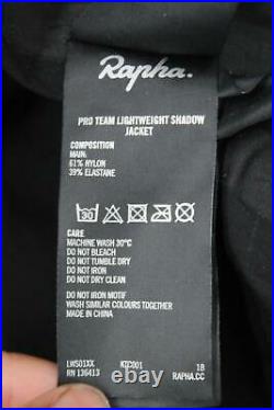 RAPHA Men's Black Pro Team Lightweight Shadow Zipped Cycling Jacket M BNWT