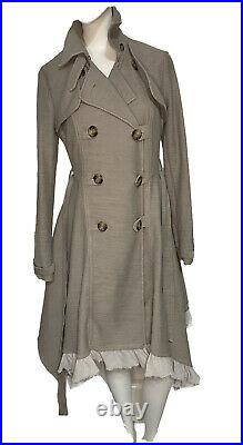 RARE Free People Ruffle Trim Trench Coat Size X-Small