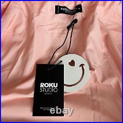 RARE-Roku Studio Japan Puffer Bubble Jacket Tear Drip Eyes Salmon Mens M NWT