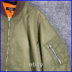 Rag Bone Jacket Mens 2XL Green Bomber Full Zip Pockets Liner Manston Military