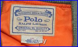 Ralph Lauren Polo Military Pilot Army Twill Bomber Jacket Air Force Men's Size L