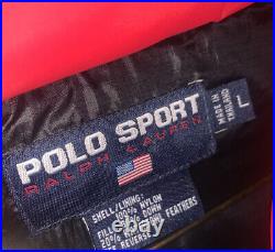 Ralph Lauren Polo Sport Arctic Challenge Down Puffer Jacket Sz Large Vintage 90s