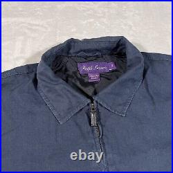 Ralph Lauren Purple Label Men's Navy Blue Full Zip LINEN Jacket Size Large