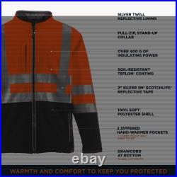 RefrigiWear Mens High Visibility Insulated Softshell Jacket with Reflective Tape
