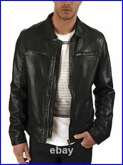 Rider's Choice Classic Black Leather Motorcycle Jacket for Men