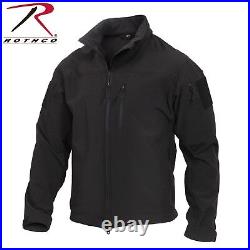 Rothco Stealth Ops Soft Shell Black Tactical Jacket Includes 2 Flag Patches