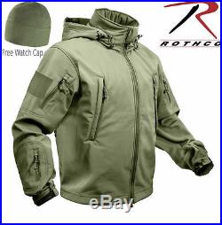 Rothco Waterproof Windproof OPS Tactical SoftShell Jacket Cold Weather with Cap