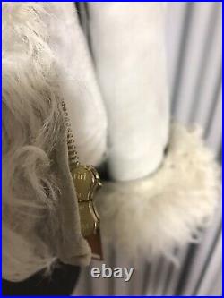 Snow QUEEN Gucci embroidered Mongolian fur sheepskin leather jacket coat S