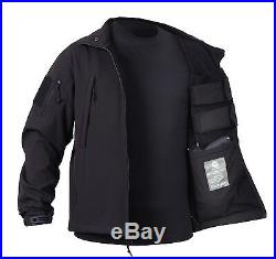 Soft shell jacket black ccw concealed carry tactical coat mens rothco 55385
