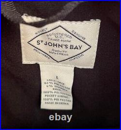 St. John's Bay Mens Harrington Soft Shell Jacket Size Large Color Signature Navy