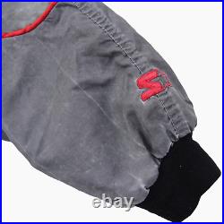 Starter Chicago Bulls Vintage Mens NBA Basketball Acid Wash Bomber Jacket L Grey