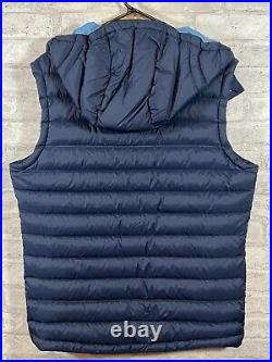 Stio Hometown Down Blue Hooded Packable Puffer Vest Full Zip 800 Fill Men Small