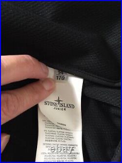 Stone Island Junior Soft Shell Jacket Black Hooded Age 14 (Great used condition)