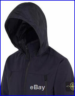 Stone Island Soft Shell-R Jacket In Blue Blue, Windproof And Waterproof (Q0722)