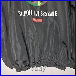 Supreme Jacket Mens 2XL XXL Windbreaker Full Zip Blood Message Weed Leaf USA