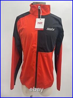 Swix Men's Lightweight Full Zip Focus Wind Jacket Fiery Red/Black withCollar L