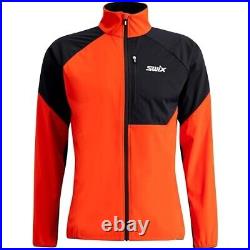 Swix Men's Lightweight Full Zip Focus Wind Jacket Fiery Red/Black withCollar L