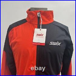 Swix Men's Lightweight Full Zip Focus Wind Jacket Fiery Red/Black withCollar L