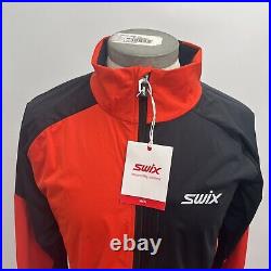 Swix Men's Lightweight Full Zip Focus Wind Jacket Fiery Red/Black withCollar L