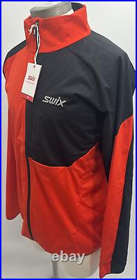 Swix Men's Lightweight Full Zip Focus Wind Jacket Fiery Red/Black withCollar L