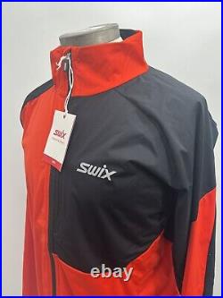 Swix Men's Lightweight Full Zip Focus Wind Jacket Fiery Red/Black withCollar L