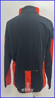 Swix Men's Lightweight Full Zip Focus Wind Jacket Fiery Red/Black withCollar L