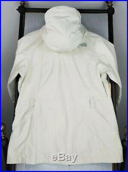 THE NORTH FACE K Jacket Size XL Womens HyVent Ivory Hooded Waterproof Coat EUC
