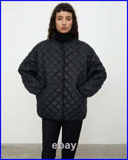 TOTEME Dublin Diamond Quilted Soft Shell Jacket Black Oversized Long Sleeve XS