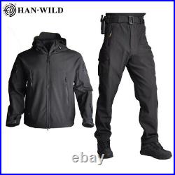 Tactical Jackets + Pants Men Fleece Jacket Windproof Camo Suit Windbreakers