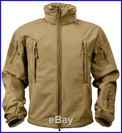 Tactical Soft Shell Jacket Coyote Brown Waterproof Windproof Rothco 9867
