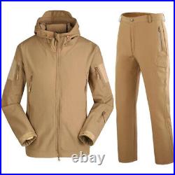 Tactical soft shell fleece jacket Men's outdoor waterproof camouflage suit