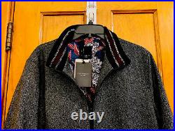Ted Baker London funnel neck Herrington wool blend gray jacket NWT sz 5(XL) $455