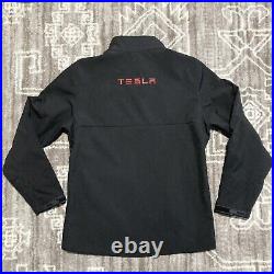 Tesla Motors Soft Shell Black fleece Lined Jacket Full Zip Men's Size medium