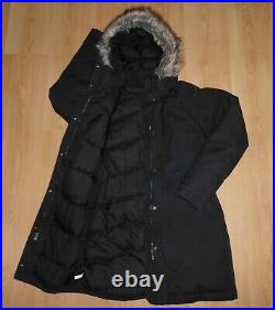 The North Face Arctic 550 Down Black Fur Hood Puffa Parka Coat Jacket Small 8 10