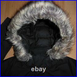 The North Face Arctic 550 Down Black Fur Hood Puffa Parka Coat Jacket Small 8 10